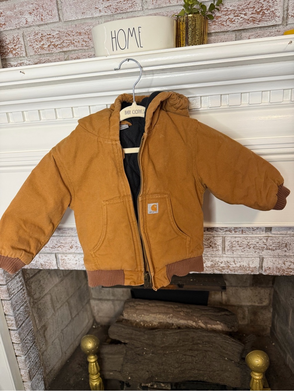 Carhartt Kids' Tan Hooded Puffer Jacket